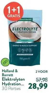 Holland & Barrett Elektrolyten Hydration Drink Kokos – 30 porties aanbieding