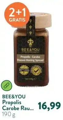 Holland & Barrett Propolis Carobe Rauwe Honing Spread - 190g aanbieding