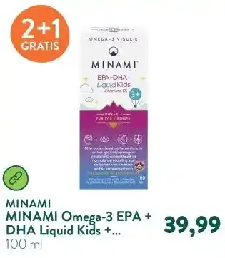 Holland & Barrett MINAMI Omega-3 EPA + DHA Liquid Kids + Vitamine D3 aanbieding