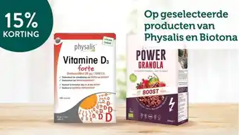 Holland & Barrett 15% KORTING Op geselecteerde producten van Physalis en Biotona aanbieding