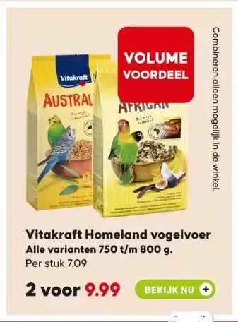 Pets Place Vitakraft Homeland vogelvoer aanbieding