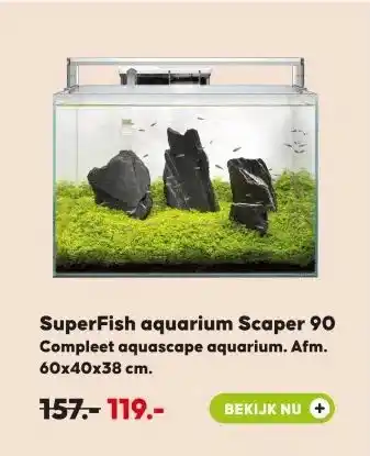 Pets Place SuperFish aquarium Scaper 90 aanbieding