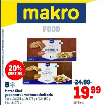 Makro Metro Chef gepaneerde varkensschnitzels aanbieding