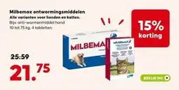 Pets Place Milbemax ontwormingsmiddelen aanbieding