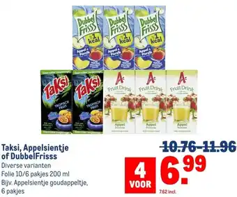 Makro Taksi, Appelsientje of DubbelFrisss aanbieding