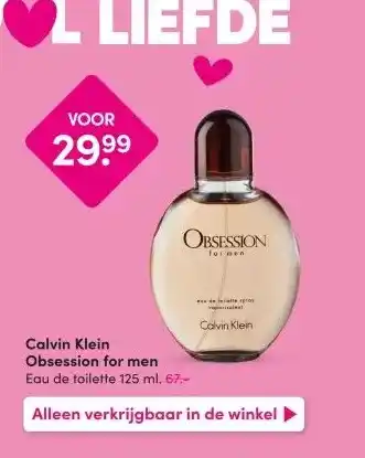 DA Calvin Klein Obsession for men Eau de toilette aanbieding