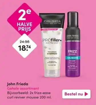 DA John Frieda Gehele assortiment aanbieding