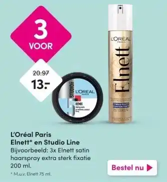 DA L'Oréal Paris Elnett* en Studio Line aanbieding