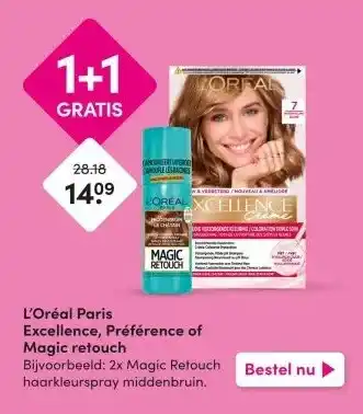 DA L'Oréal Paris Excellence, Préférence of Magic retouch aanbieding