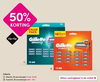 DA Gillette Mach3, 18 navulmesjes aanbieding