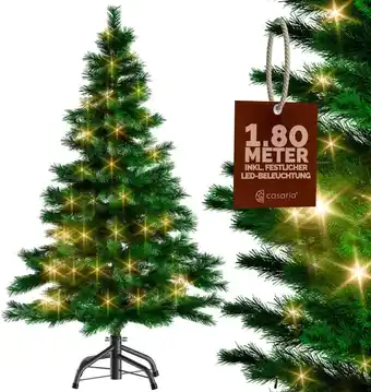 Amazon Casaria Kerstboom 180 cm LED Kerstverlichting Standaard Kunstkerstboom PE Groen aanbieding