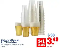 Makro Alle herbruikbare en R PET bierbekers aanbieding