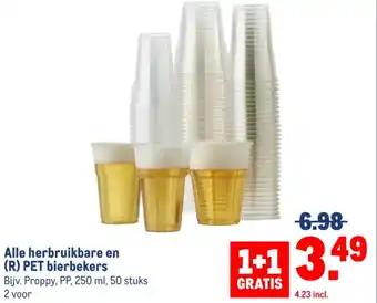 Makro Alle herbruikbare en R PET bierbekers aanbieding