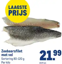 Makro Zeebaarsfilet met vel aanbieding