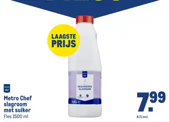 Makro Metro Chef slagroom met suiker aanbieding