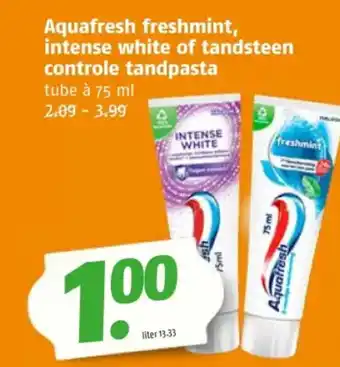 Poiesz Aquafresh freshmint, intense white of tandsteen controle tandpasta aanbieding