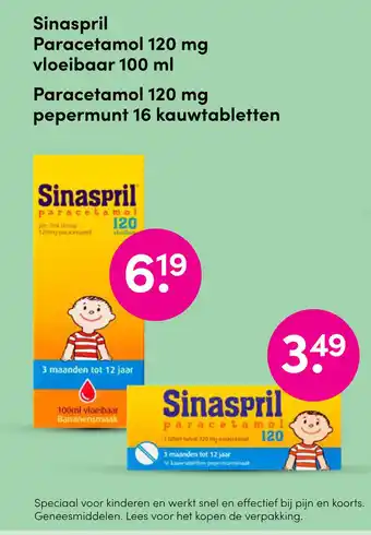 DA Sinaspril Paracetamol 120 mg vloeibaar 100 ml aanbieding