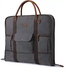 Amazon S-ZONE Carry On Kledingstuk Tas voor Zakelijke Reizen Canvas Lederen Mannen Vrouwen Pak Cover aanbieding