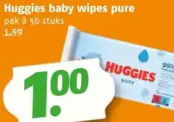 Poiesz Huggies baby wipes pure aanbieding