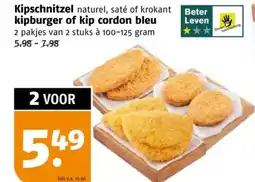 Poiesz Kipschnitzel Beter kipburger of kip cordon bleu aanbieding