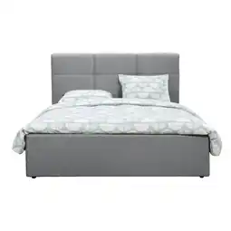 Leen Bakker Bed Dakota - lichtgrijs - 140x200 cm aanbieding