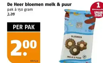 Poiesz De Heer bloemen melk & puur aanbieding