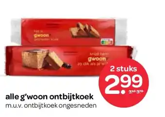 Spar alle g'woon ontbijtkoek aanbieding