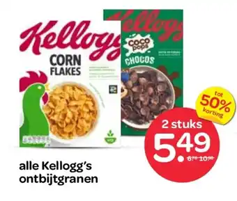 Spar alle Kellogg's ontbijtgranen aanbieding