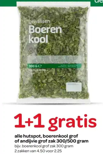 Spar alle hutspot, boerenkool grof of andijvie grof zak aanbieding