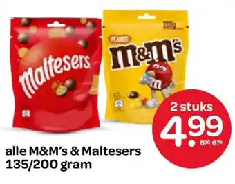 Spar alle M&M's & Maltesers aanbieding