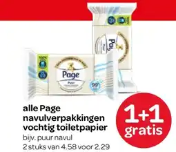 Spar alle Page navulverpakkingen vochtig toiletpapier aanbieding