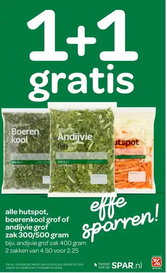 Spar alle hutspot, boerenkool grof of andijvie grof aanbieding