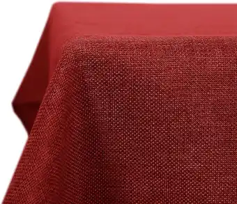 Amazon Deconovo Tafelkleed waterdicht lotuseffect linnenlook 130 x 280 cm rood 1 stuk aanbieding