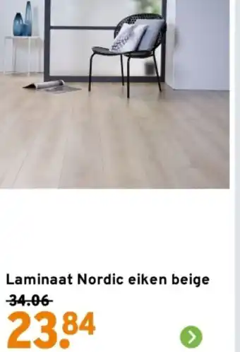 GAMMA Laminaat Nordic eiken beige aanbieding