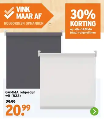 GAMMA Gamma rolgordijn wit 833 aanbieding