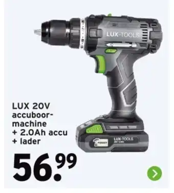 GAMMA LUX 20V accuboor- machine + 2.0Ah accu + lader aanbieding