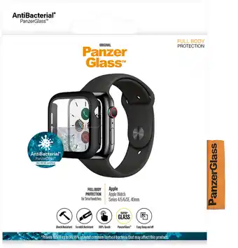 MediaMarkt Panzerglass Antibacteriële Zwarte Full Body Screenprotector Apple Watch Series 4/5/6/se 40 Mm aanbieding