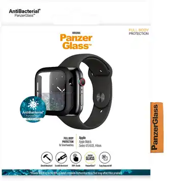 MediaMarkt Panzerglass Antibacteriële Zwarte Full Body Screenprotector Apple Watch Series 4/5/6/se 44 Mm aanbieding