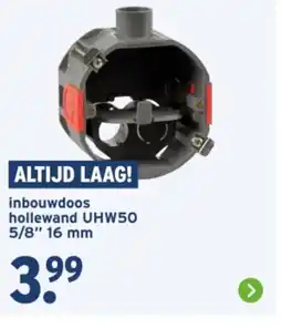 GAMMA inbouwdoos hollewand UHW50 5/8" 16 mm aanbieding