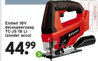 GAMMA Einhell 18V decoupeerzaag TC-JS 18 LI zonder accu aanbieding