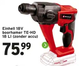 GAMMA Einhell 18V boorhamer TE-HD 18 LI zonder accu aanbieding