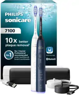 MediaMarkt Philips Sonicare 7100 Series Duopack Hx7429/01 Elektrische Tandenborstel Wit En Blauw aanbieding