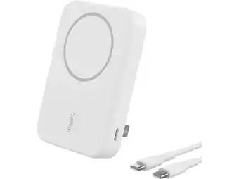 MediaMarkt Belkin Magsafe Compatible Powerbank 10k Qi2 Met Kickstand Wit aanbieding