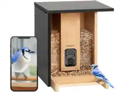 MediaMarkt Birdfy Vogelvoederhuisje Met Camera En Zonnepaneel Ai Bamboo 7 Days Camera aanbieding