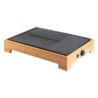 MediaMarkt Domo Plancha Grill Bamboo Style Grillplaat Bruin aanbieding