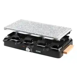 MediaMarkt Domo Steengrill-grill-raclette - Wooden Design 8p 1400 W Raclette-grill-steengrill Zwart aanbieding