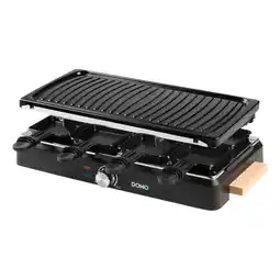 MediaMarkt Domo Raclette-grill - Wooden Design 8p 1400 W Zwart aanbieding