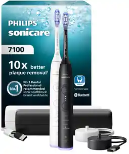 MediaMarkt Philips Sonicare 7100 Series Duopack Hx7429/02 Elektrische Tandenborstel Wit En Zwart aanbieding