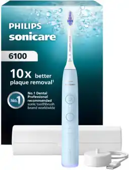 MediaMarkt Philips Sonicare 6100 Series Hx7406/02 Elektrische Tandenborstel Lichtblauw aanbieding