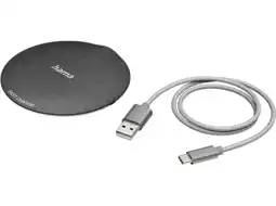 MediaMarkt Hama 201680 Draadloze Oplader Fc10 Metal Zwart aanbieding